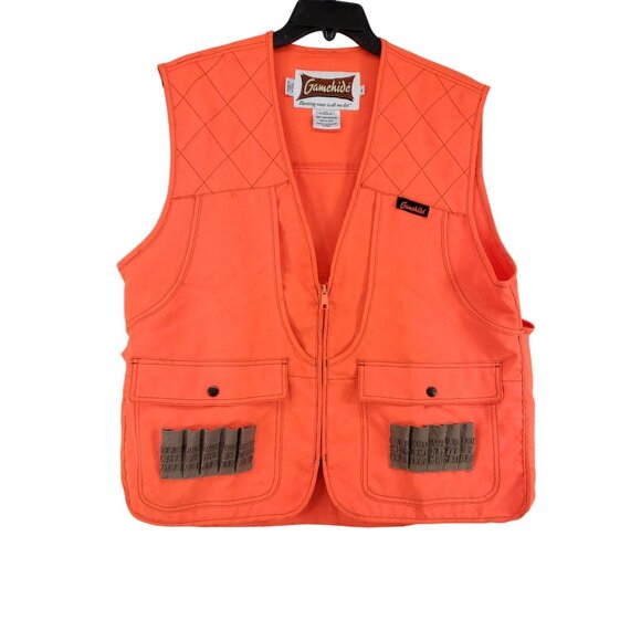 Gamehide Hunting Vest Men's Size Medium Orange Game Pocket - Picture 1 of 7